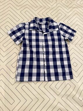 Smockingbird Navy & White Check Short-Sleeve Button Down